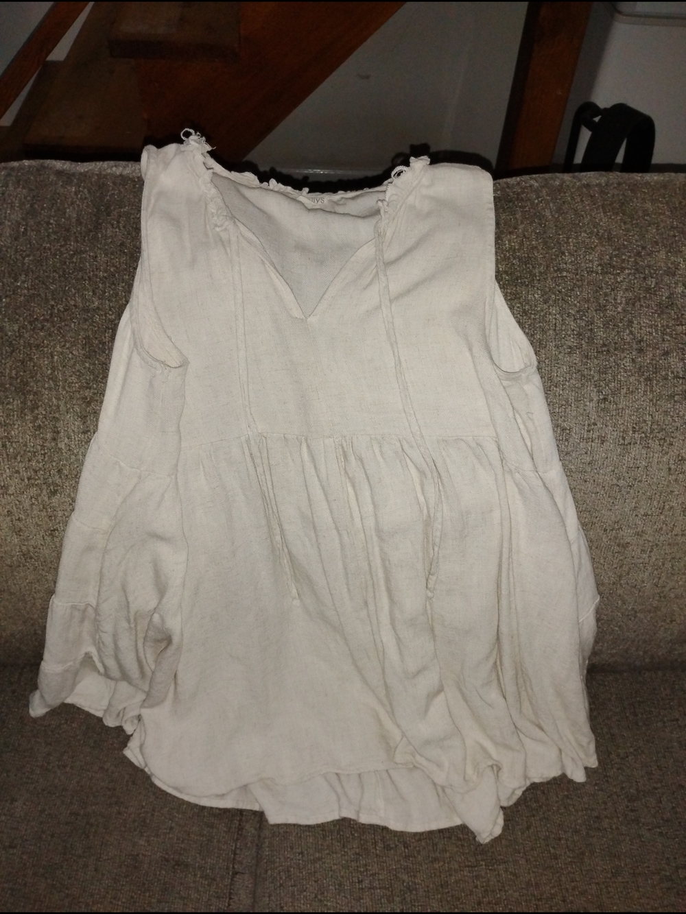 Women’s Cream Sleeveless V-Neck Boho Tank Top